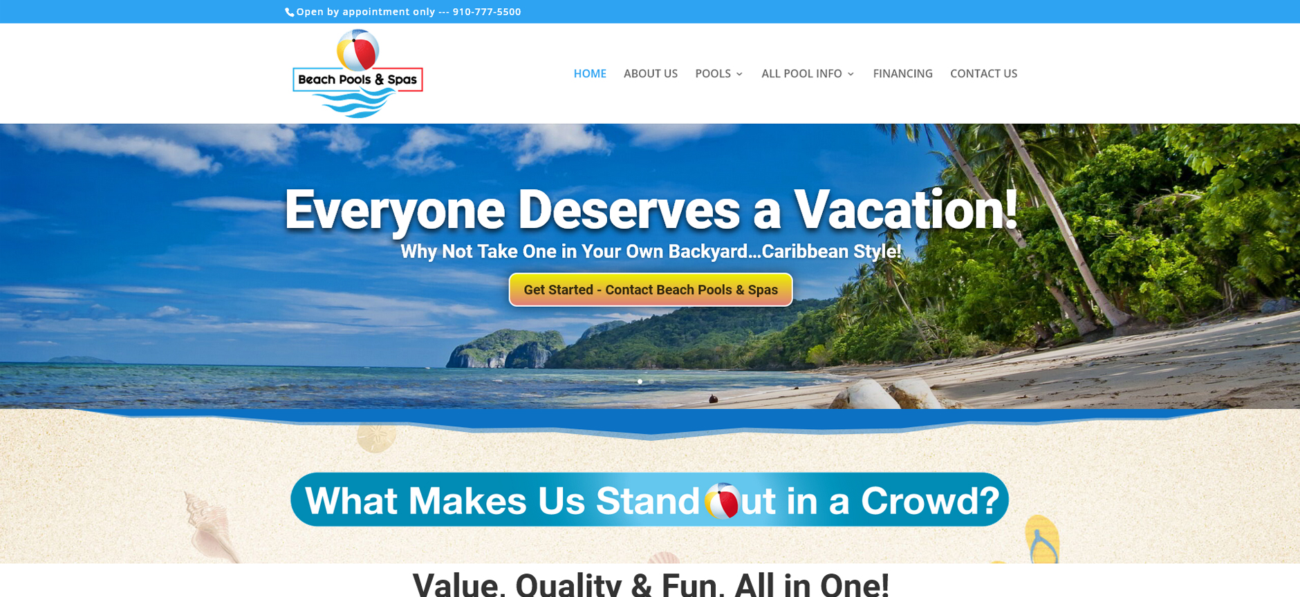 Beach Pools Website and Full Graphics